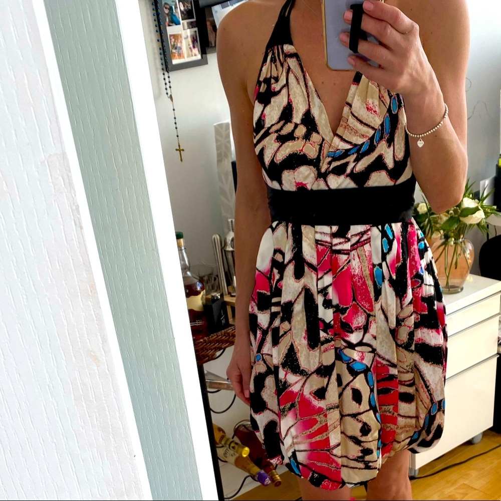 Beautiful 100% Silk Bebe backless dress!